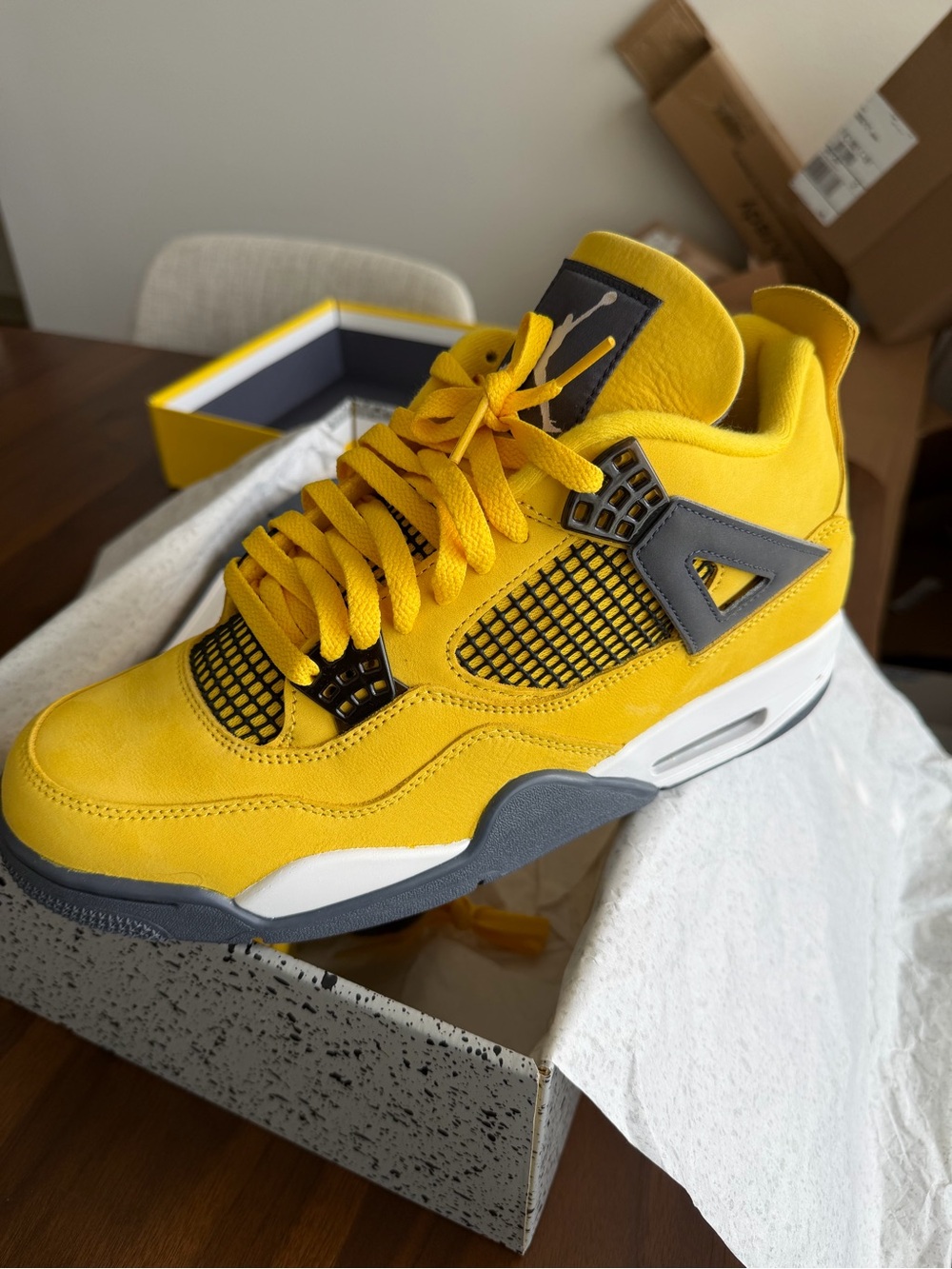 Nike Men’s Lightning Jordan 4 Sneakers - Picture 2 of 3